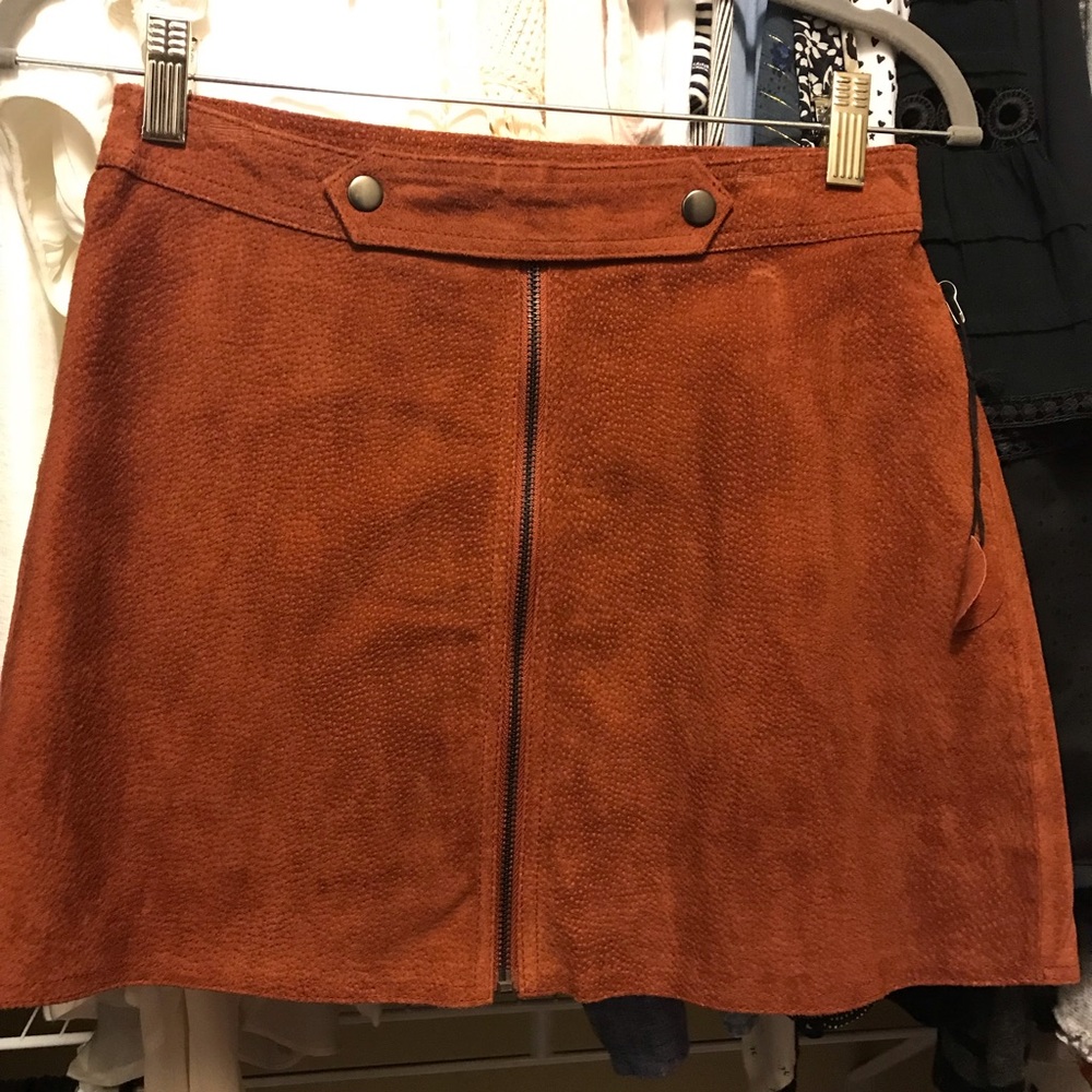 Genuine Leather Mini Skirt